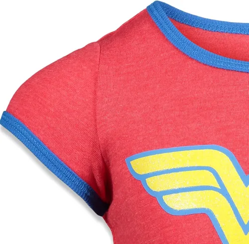 Miniatura 6 de DC Comics Liga de la Justicia Batgirl Super Girl Wonder Woman - Paquete de 3 camisetas para niños pequeños a grandes