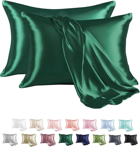 Miniatura 93 de MR&HM - Funda de almohada de satén 16- verde floral