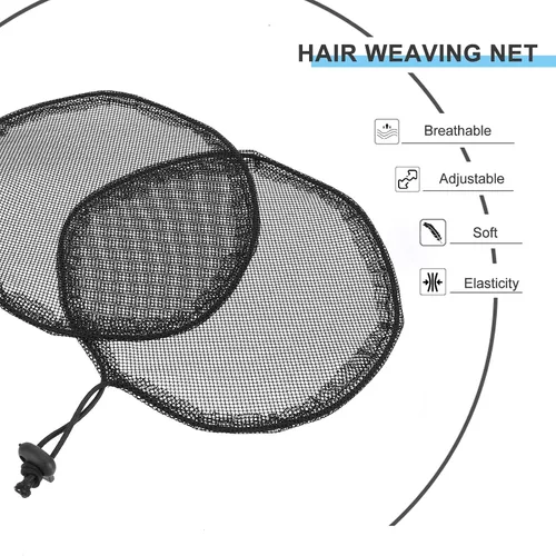 Miniatura 3 de Lurrose 8 gorras de peluca de malla elástica para el cabello, gorras elásticas con forro para pelucas, gorra de malla elástica y ajustable