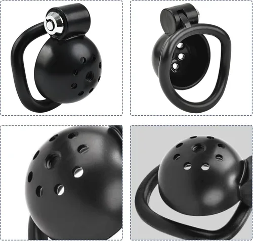 Miniatura 4 de Jaula de castidad masculina con cierre a presión con 5 anillos y dilatador uretral de metal, jaula plana de castidad, catéter uretral, dispositivos