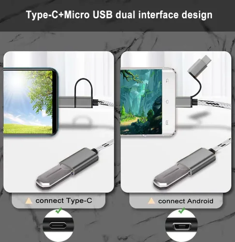 Miniatura 3 de Adaptador USB C/Micro USB a USB 2 en 1, cable adaptador USB a USB C OTG compatible con Samsung Galaxy S21 S22 S23 Note 20/10 A53, Google Pixel y más