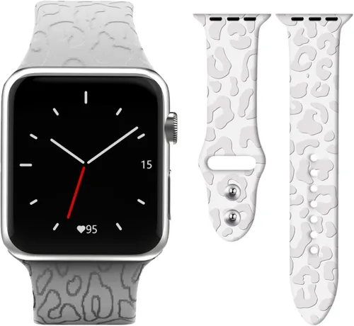 Miniatura 8 de Correas de silicona con estampado animal compatible con Apple Watch de 1.496 in 1.575 in 1.614 in 1.654 in 1.732 in 1.772 in 1.929 in para iWatch