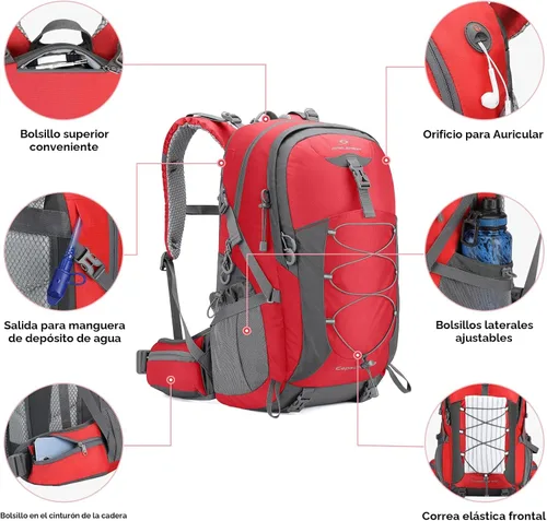 Miniatura 3 de Maelstrom Mochila de senderismo, mochila de camping, mochila de senderismo impermeable de 40 litros con cubierta para lluvia, mochila de viaje 40L