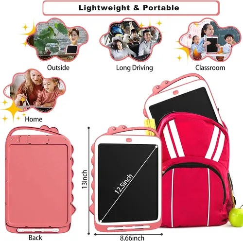 Miniatura 6 de Tableta de escritura LCD para niños, tablero de dibujo para niñas y niños de 2 a 6 años de edad de 12.5 pulgadas, juguetes educativos
