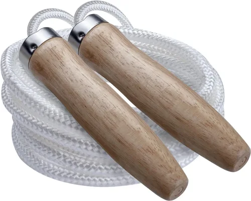 Miniatura 5 de Champion Sports Wood Handle Jump Ropes – Durable Nylon or Leather Bearings - Skipping Rope, Fitness, Cardio Training, Agility, and Exercise Workouts
