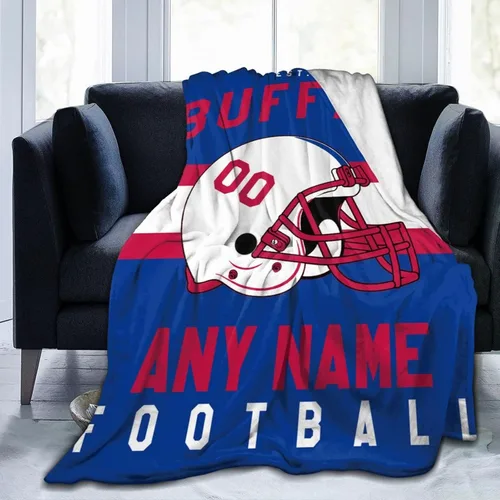Miniatura 19 de SEAGGS Manta personalizada con diseño de ciudad de fútbol americano, decoración personalizada, manta impresa para añadir cualquier nombre y número