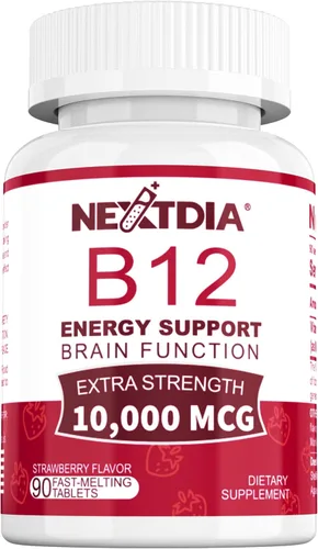 Vitamina B12, Metilcobalamina 10000 mcg, Vitaminas B12 Activas, Metil B12 Vegana para el Metabolismo Energético y la Salud Cerebral, Impulsa el