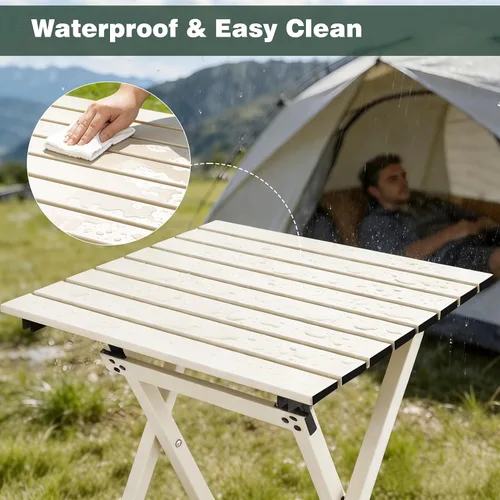 Miniatura 5 de SUNNYFEEL Mesa de camping plegable – Mesa de picnic portátil de aluminio ligero, 18.5 pulgadas de largo x 18.5 pulgadas de ancho x 24.5 pulgadas