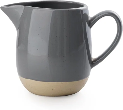 Miniatura 11 de famiware Milkyway Cremera de 13 onzas con asa, jarra de cerámica para café/leche/salsa/servir/ensalada, dispensador de gres para jarabe de arce