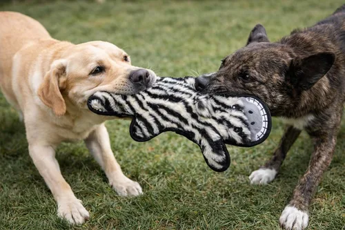 Miniatura 5 de Jalousie Paquete de 5 juguetes chirriantes ultra resistentes para perros grandes, sin ensuciar, interactivos, duraderos, de felpa, indestructibles