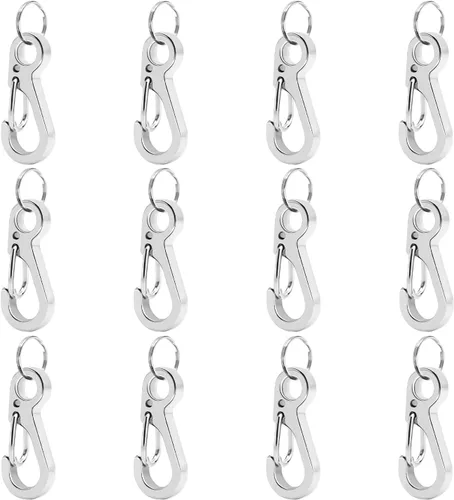 Miniatura 10 de Small Carabiner Clip Metal Spring Snap Hooks Mini Paracord Hanging Clips for Camera Strap, Flashlight, Key Chain