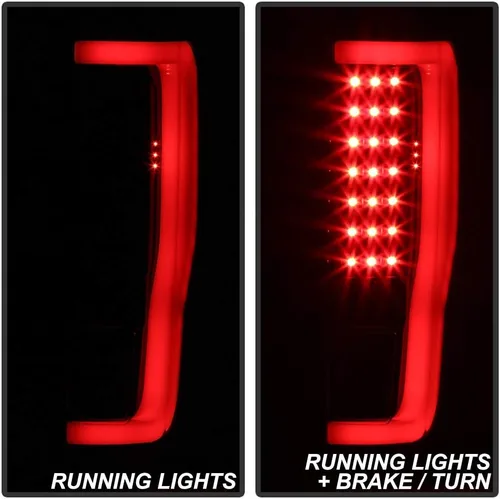 Miniatura 6 de ACANII - Para Black Smoke 2017-2019 Ford F250 F350 Full LED Light Tube Tail LIghts Lámparas de freno