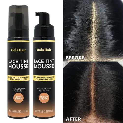 Miniatura 3 de Dolahair Mousse en aerosol de tinte de encaje para pelucas de encaje frontal, espuma fundida, mousse para el cabello, pegamento para peluca y kit