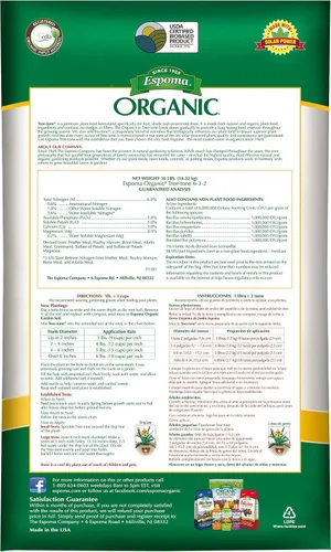 Miniatura 2 de Espoma Organic Tree-Tone 6-3-2 Fertilizante natural y orgánico y alimento vegetal; bolsa de 36 libras; fertilizante orgánico para todos los árboles.
