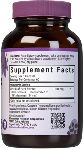 Miniatura 2 de Hoja de Olivo 300 mg Bluebonnet 60 Vcaps