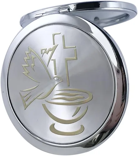 Miniatura 4 de WE 12 piezas de bautismo compacto espejo recuerdo de primera comunión/bautizo recuerdos/maquillaje de espíritu santo compacto con bolsa decorada