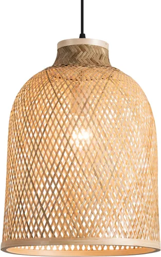 Miniatura 7 de Moderna lámpara colgante tejida de bambú, paquete de 2 cúpula de 7.8 pulgadas, cúpula costera de mimbre de bambú, accesorio de iluminación colgante
