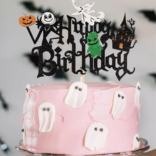 Miniatura 4 de 1 paquete de decoración de pastel de Halloween con purpurina para Halloween, fantasma, calabaza, pastel para casa encantada, bruja, calabaza, 7
