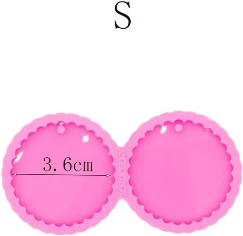 Miniatura 2 de Aretes redondos superbrillantes con borde ondulado, moldes de resina para fundición de resina, hechos a mano, joyería de moda, moldes de silicona