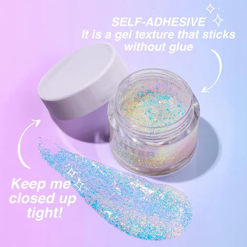 Miniatura 4 de BestLand Gel de Purpurina Holográfica para el Cuerpo - De Grado Cosmético, Maquillaje de Purpurina Cambiante de Color para Halloween para Cara