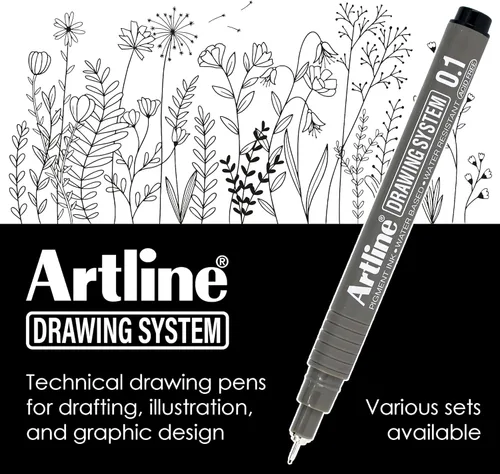 Miniatura 2 de Artline 230 bolígrafos con sistema de dibujo, bolígrafos de dibujo técnicos para dibujar, ilustrar y más, 0.004 in, 0.008 in, 0.012 in, 0.016 in