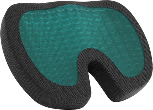Miniatura 3 de Amazon Basics Cómodo cojín de asiento y soporte lumbar para sillas de oficina, espuma viscoelástica mejorada de gel, paquete de 2, rectangular