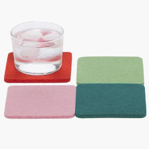 Miniatura 15 de Graf Lantz - Juego de 4 posavasos redondos de lana de merino Bierfilzl - Negro (círculos de 10 cm) - Absorbe el 30% del peso - Lana alemana