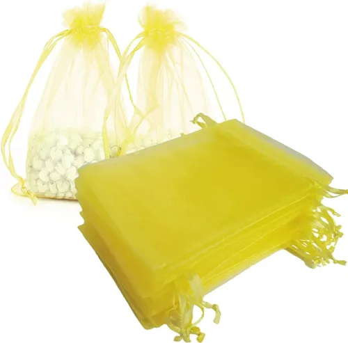 Miniatura 23 de Bolsas de regalo de organza de 5 x 7 pulgadas con cordón para joyas, dulces, flores de lavanda secas, 100 bolsitas rojas, bolsa de malla de tela