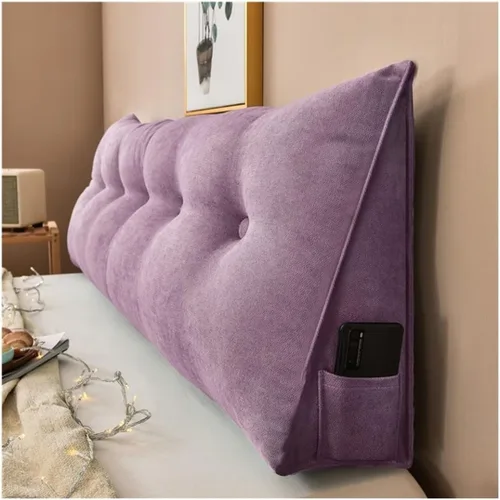 Miniatura 14 de Almohada triangular para cabecero de lectura, cojín de cuña, almohada grande para cama / almohada de lectura para sentarse en reposo en cama, Marrón