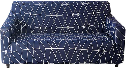Miniatura 18 de MBROS Funda de sofá de alta elasticidad para sofá de 3 cojines, funda de sofá estampada de poliéster y elastano, protector de muebles para sala de G
