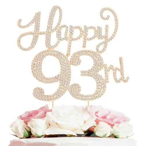 Miniatura 154 de LASKYER Decoración de feliz cumpleaños número 10, decoración de pastel de diamantes de imitación dorados de 10º cumpleaños – Letrero de metal