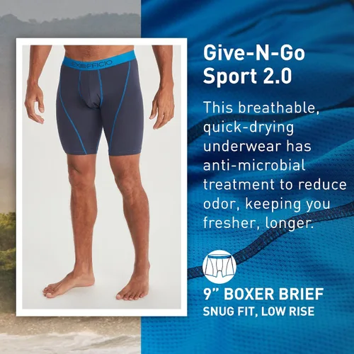 Miniatura 2 de ExOfficio Men's Give-N-Go Sport 2.0 Boxer Brief 9 inch