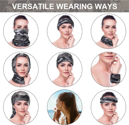Miniatura 4 de 60 piezas de polaina de cuello a granel para hombres y mujeres, pasamontañas, cubrebocas, sin costuras, bandana, protección UV, bufanda