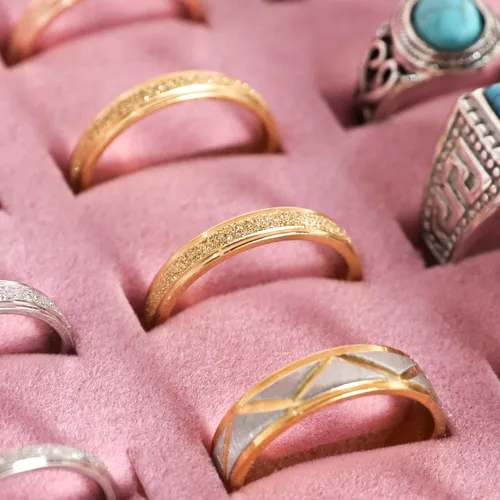 Miniatura 4 de Frebeauty Bandeja organizadora de anillos con 100 ranuras para anillos con tapa transparente, caja de almacenamiento de anillos de terciopelo