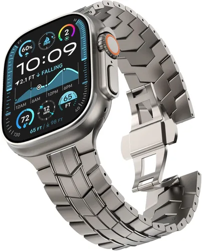 Miniatura 11 de CHANCHY Correa de acero inoxidable compatible con Apple Watch Ultra 3/2/1 de 1.732 pulgadas, Series 11/10 de 1.812 pulgadas, 9/8/7 1.772 pulgadas