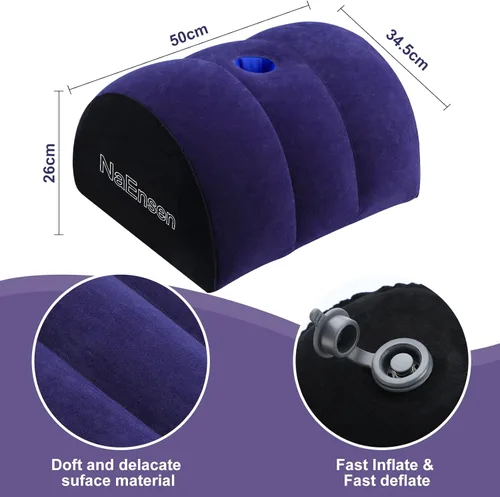 Miniatura 4 de Juguetes sexuales Consolador Almohada Media Luna Adulto ToyMount para Coupe Sexo Mujeres G SpotPosition Cojín multifuncional InflableSupport Almohada