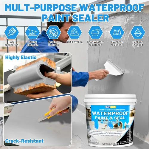 Miniatura 2 de Sellador impermeable líquido de goma, sellador de sello de parche impermeable, pintura de goma elástica para interiores y exteriores, pintura