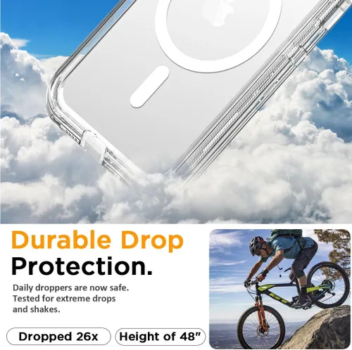 Miniatura 8 de AICase Funda transparente para iPhone 16e/13/iPhone 14, compatible con MagSafe 3 en 1, resistente protección contra caídas, cuerpo completo, a