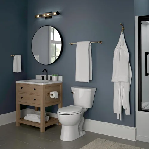 Miniatura 5 de Delta Saylor 73518-CZ - Toallero de 18 pulgadas para baño, color bronce champán, toallero de pared para baño, soporte para toallas de pared
