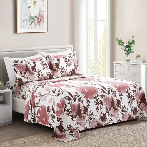 Miniatura 19 de Marina Decoration Ropa de cama ultra suave y sedosa con bolsillo profundo, rayón derivado de bambú para todas las estaciones, juego de sábanas de 6