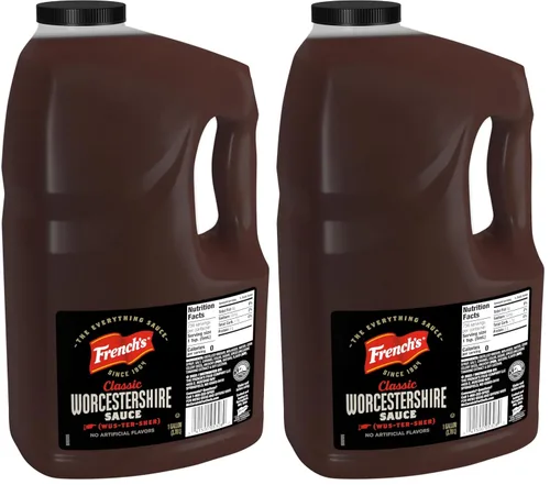 Miniatura 11 de French's Salsa Worcestershire, 1 galón – Contenedor de un galón de salsa Worcestershire sin gluten, perfecto como ablandador de carne, adobos