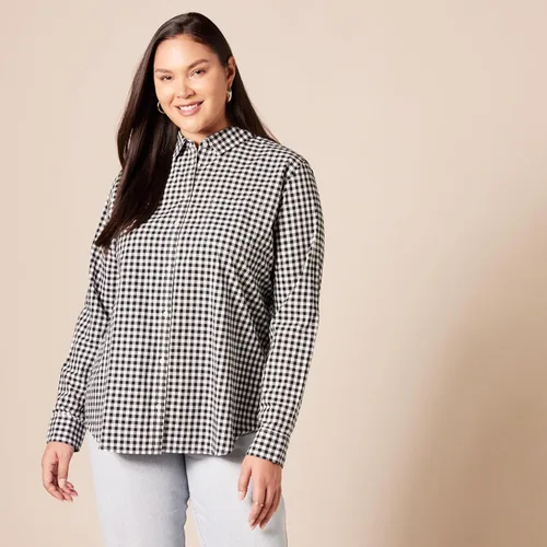 Miniatura 6 de Tienda Essentials Camisa de popelina con botones y manga larga para mujer