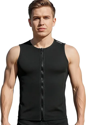 Chaleco de neopreno para hombres y mujeres, con cremallera frontal de 0.118 pulgadas, de neopreno, para buceo, kayak, surf, natación