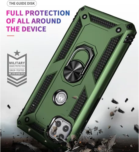 Miniatura 2 de Funda para teléfono Motorola One 5G Ace, Moto One 5G Ace con protector de pantalla HD, [grado militar de 16 pies probada en caídas], anillo