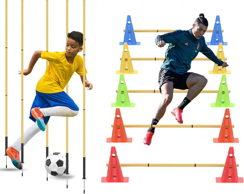 Conos de entrenamiento de fútbol, conos de fútbol de agilidad, para interiores y exteriores y eventos festivos, conos de agilidad con 5 bastones de
