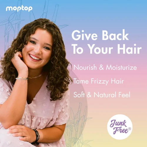 Miniatura 2 de MopTop Acondicionador sin enjuague para cabello natural, fino, grueso, ondulado, rizado y rizado natural, hidratante antiencrespamiento