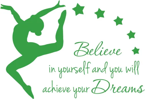 Miniatura 11 de Adhesivo decorativo para pared, 33 x 24 pulgadas, diseño de figuras de gimnasia y danza, diseño de estrellas, mural artístico, decoración del hogar