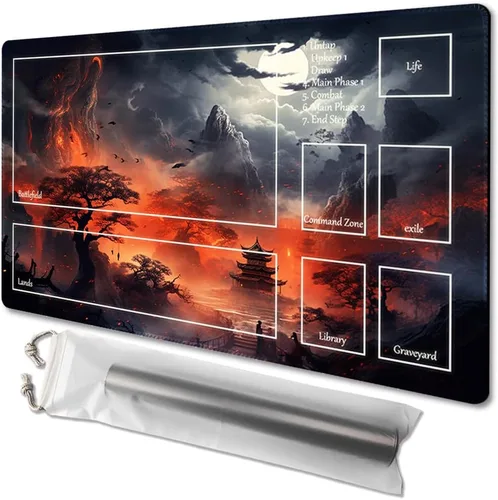 Miniatura 23 de MTG - Tapete de juego tamaño 24 x 14 pulgadas, bolsas de almacenamiento antideslizantes, ideal para entusiastas de los juegos de cartas, tapete