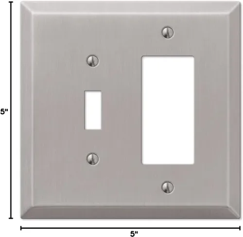 Miniatura 2 de Colester Direct - Placa de pared de níquel satinado para interruptor de pared, cubierta de tomacorriente GFI, acabado mate de níquel satinado