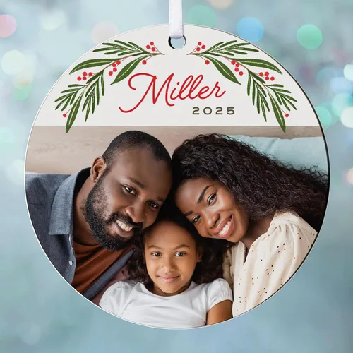 Miniatura 5 de Adorno de Navidad personalizado de Let's Make Memories - Sube tu foto - Adorno navideño conmemorativo 2025 para familia, pareja, amigo - Foto